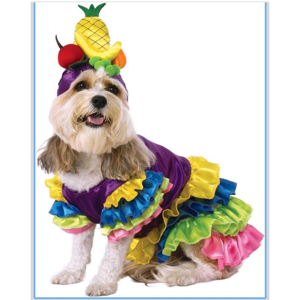 Rubies Dog Fruit Hat & Ruffled Dress Costume One Size Purple Multicolor XL